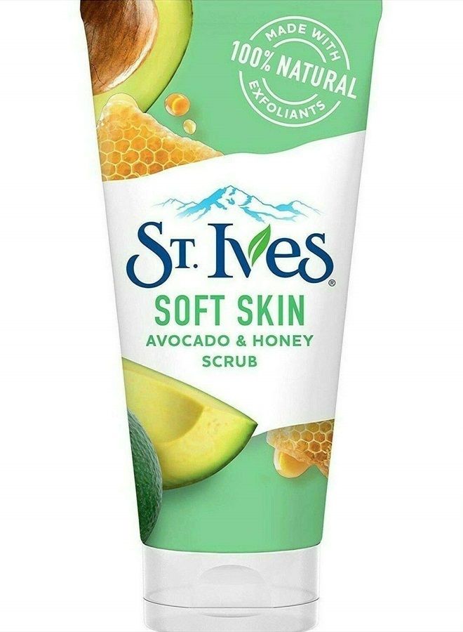 St Ives Soft Skin Avocado And Honey Scrub Facial Cleanser Scrub 6 ounce (Pack of 2)