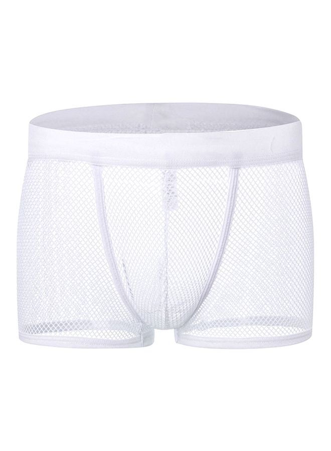 Solid Mesh Boxers White