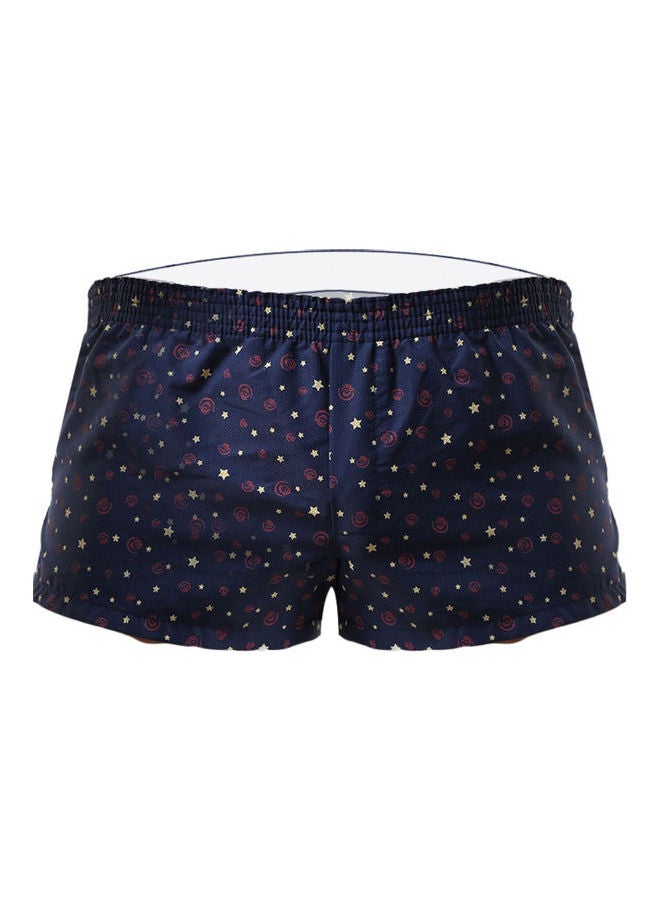 Fashionable Dots Clover Printed Boxers Blue