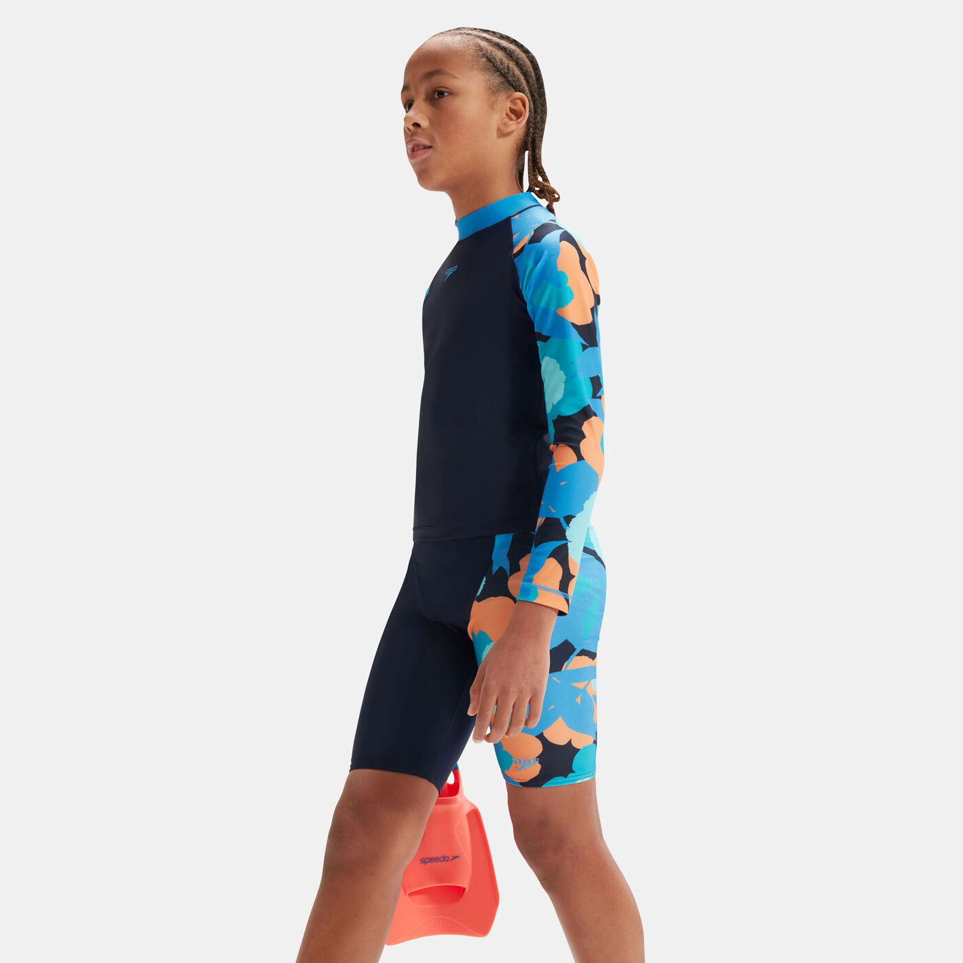 Kids' Digital Allover Print V-Cut Swimming Jammers