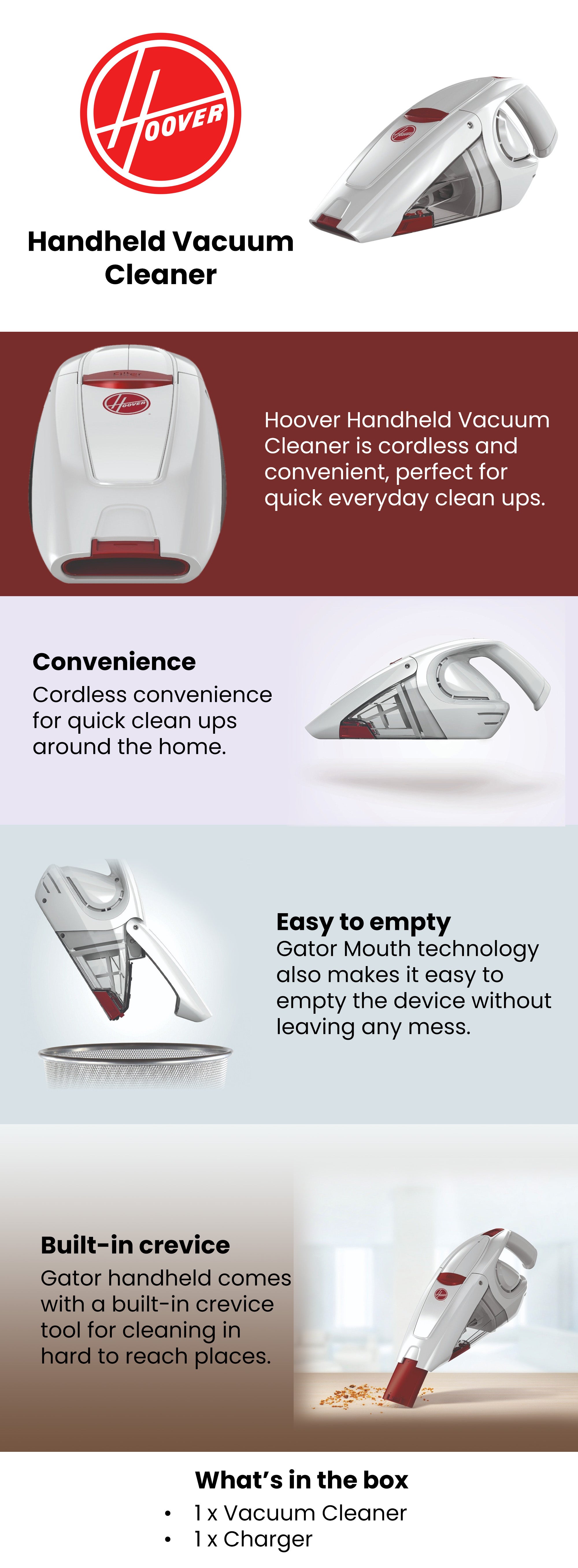Handheld Vacuum Cleaner 100 W HQ86-GA-B-ME White/Red