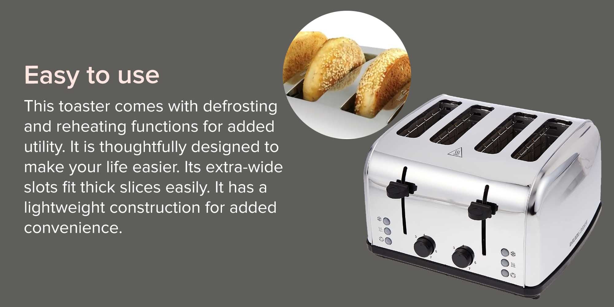 4-Slice Stainless Steel Toaster 1800.0 W ET304 Silver/Black