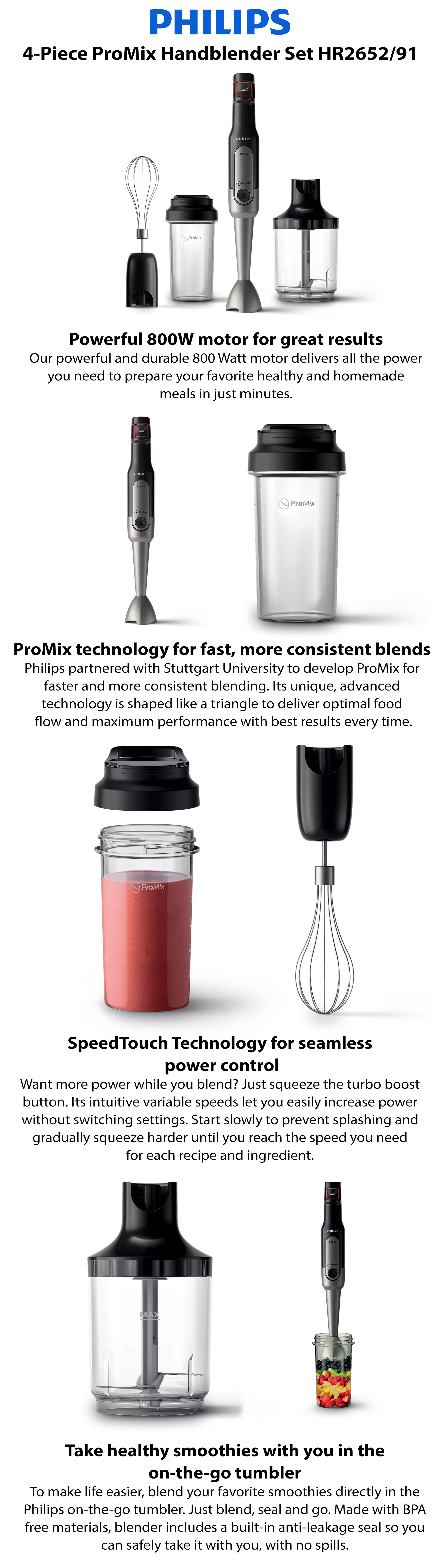 4-Piece ProMix Handblender Set HR2652/91 Silver/Black