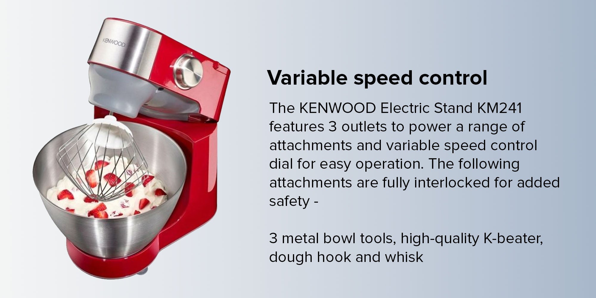 Electric Stand Mixer 900W 4.3 L 900.0 W KM241 Red/Silver