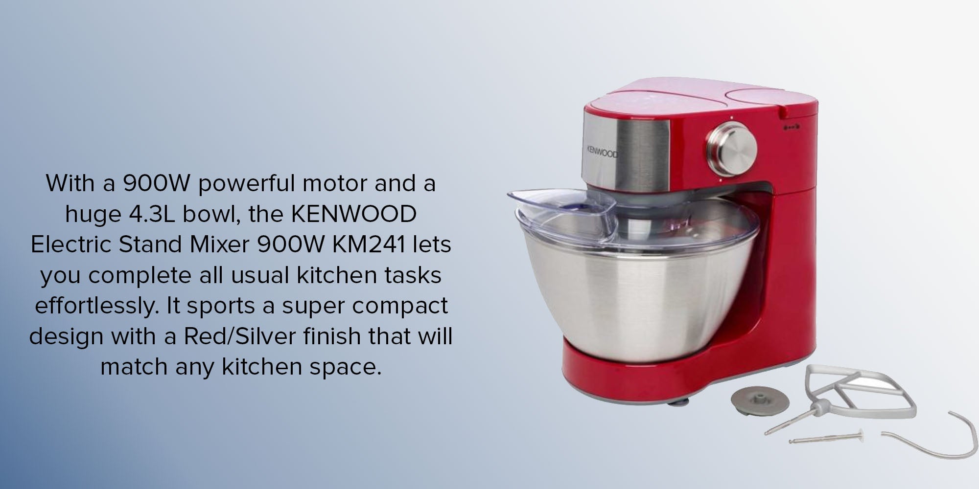 Electric Stand Mixer 900W 4.3 L 900.0 W KM241 Red/Silver