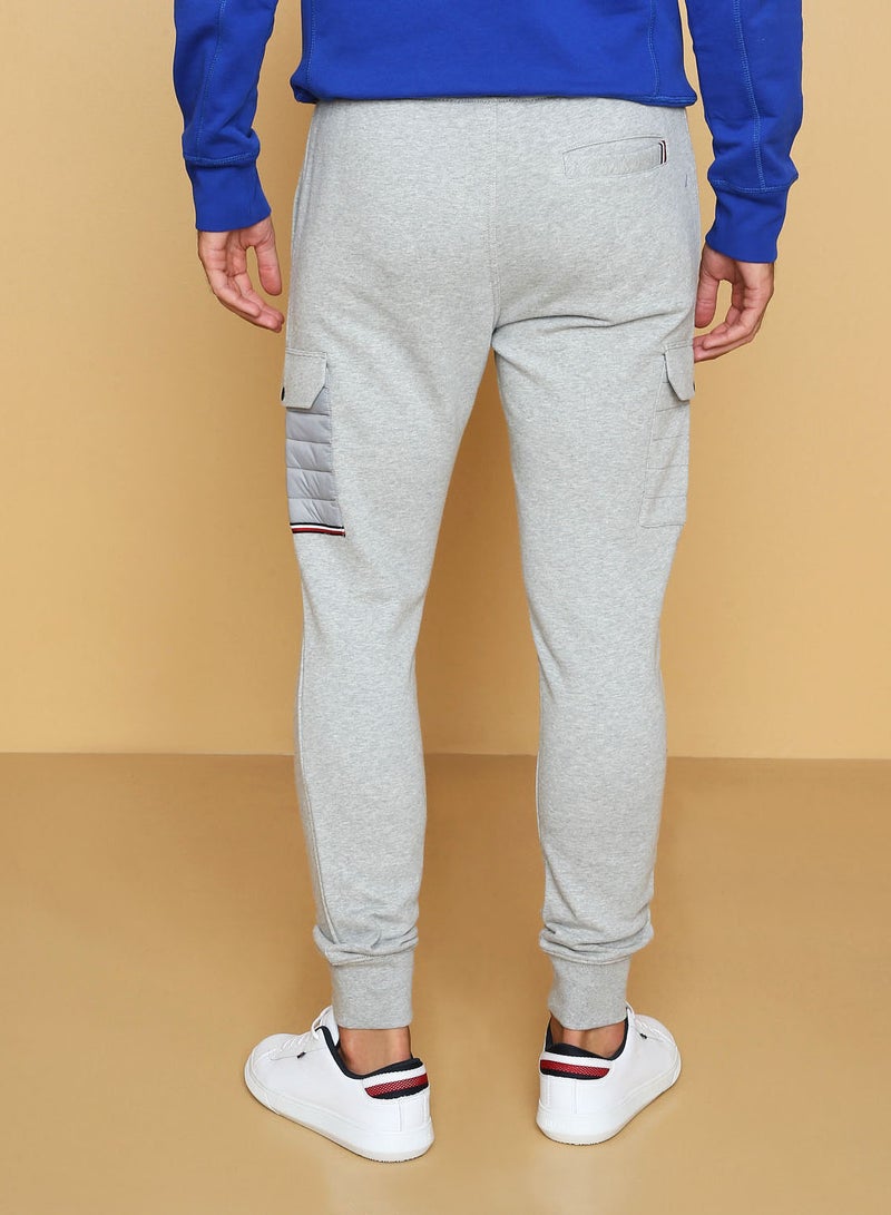 Regular Fit Mixed Media Sweatpants Grey