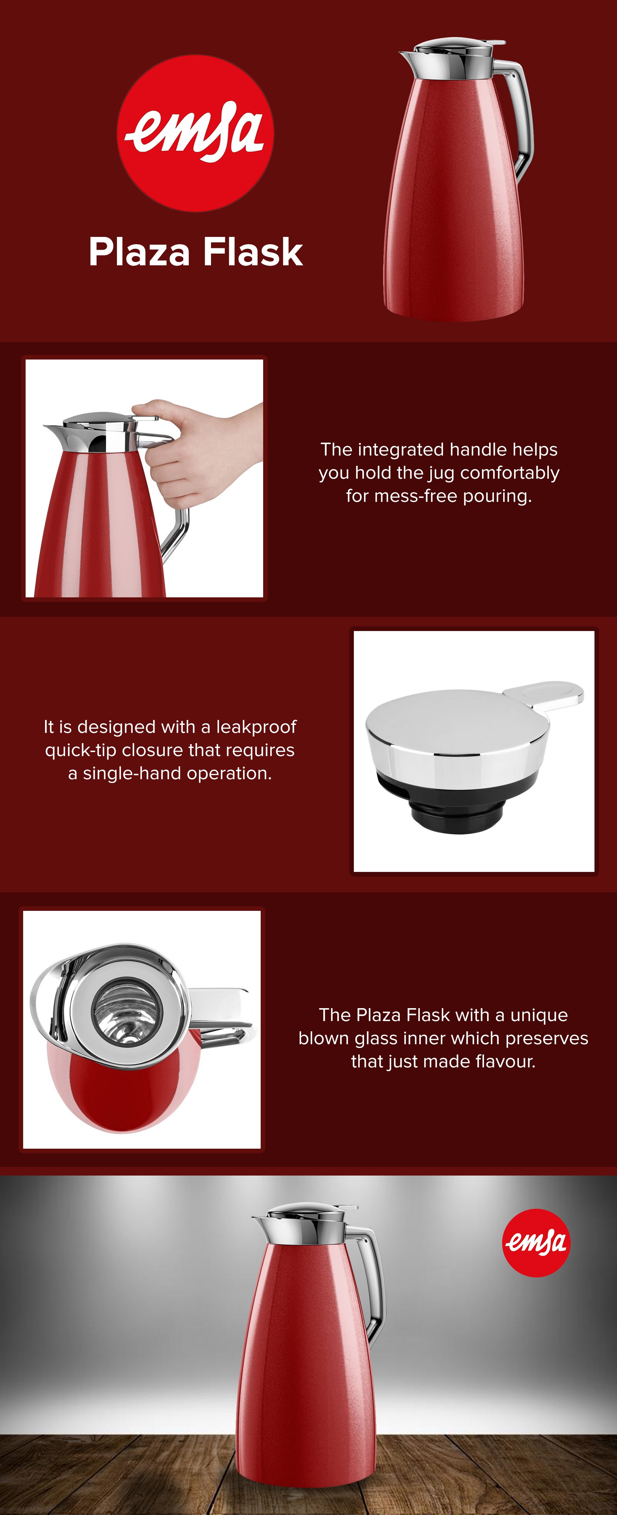 Plaza Flask Red