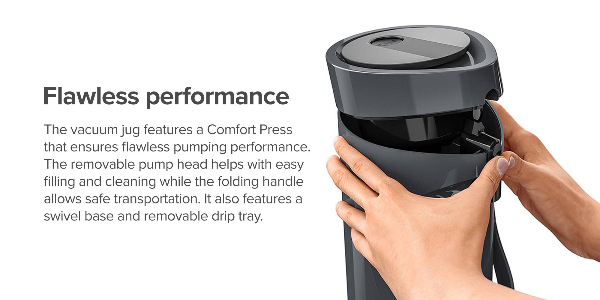 Ponza Pump Vacuum Flask Black