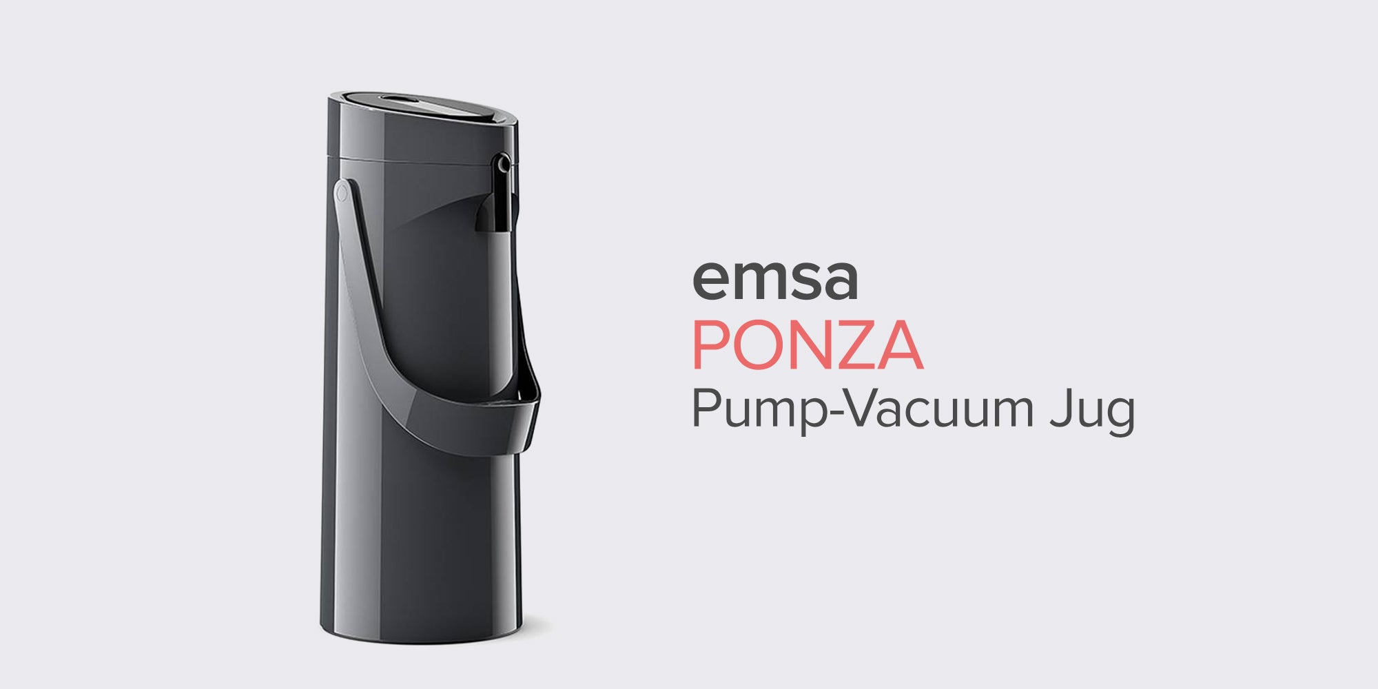 Ponza Pump Vacuum Flask Black