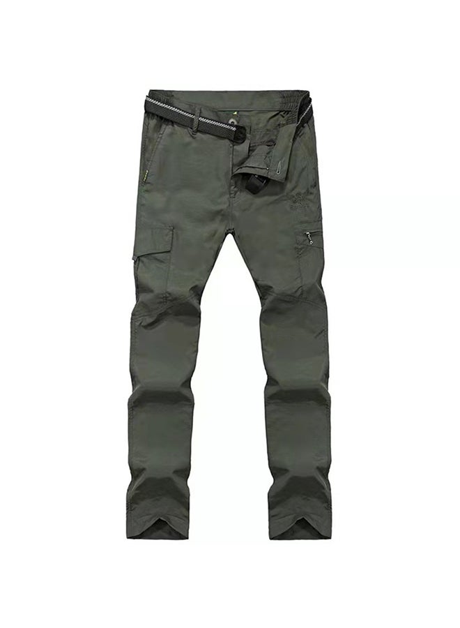 Waterproof Slim Fit Cargo Pants With Pockets Green