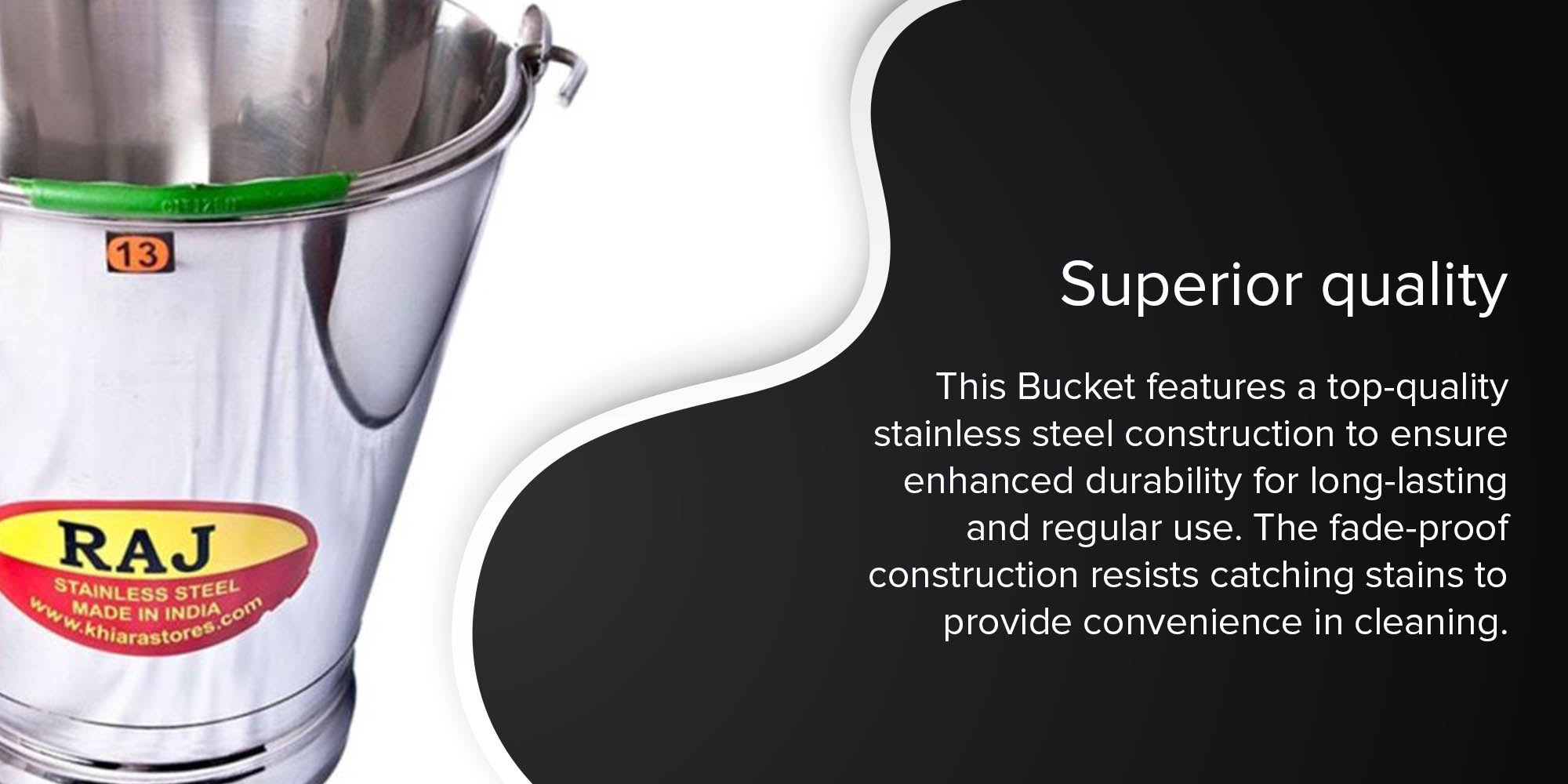 Stainless Steel Bucket Silver 8Liters