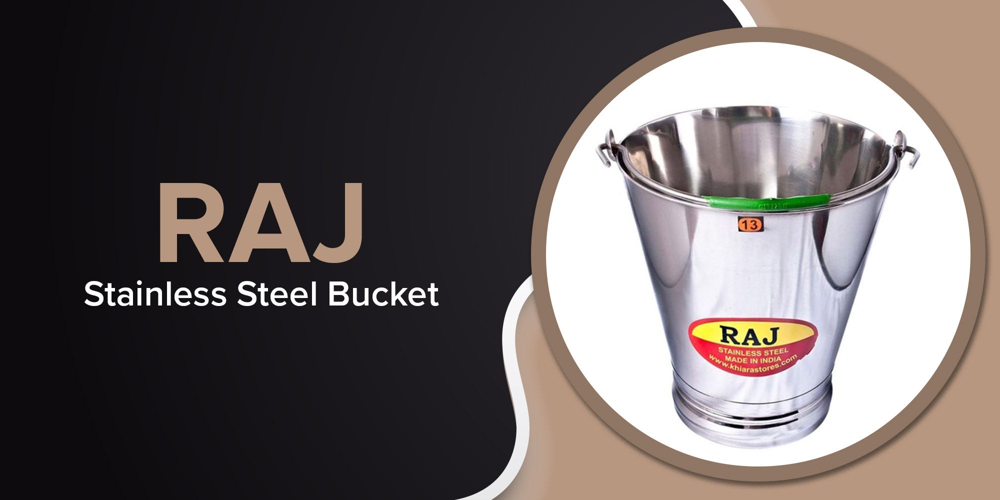 Stainless Steel Bucket Silver 8Liters