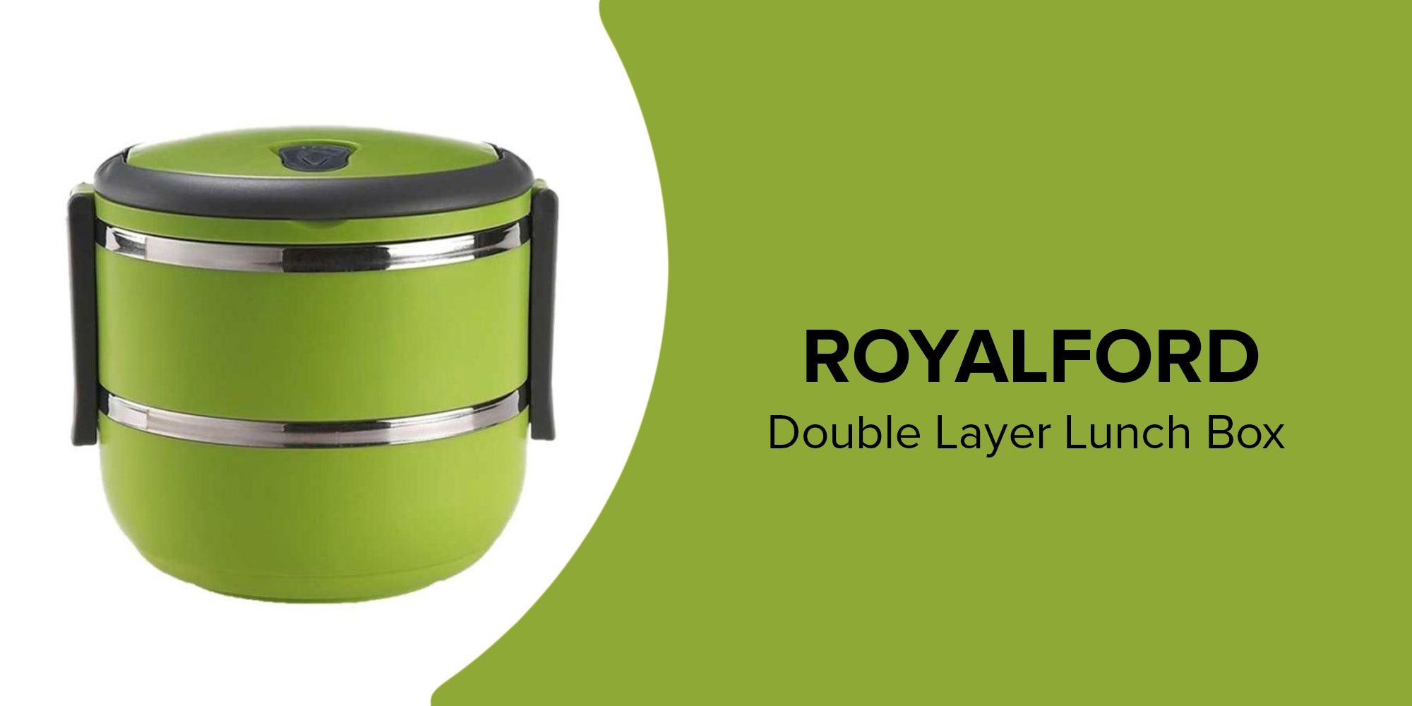 Double Layer Lunch Box Green