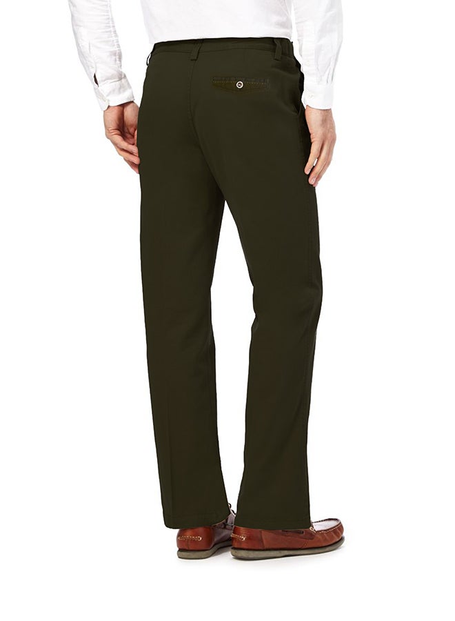 Solid Formal Pants With Side Pockets Green