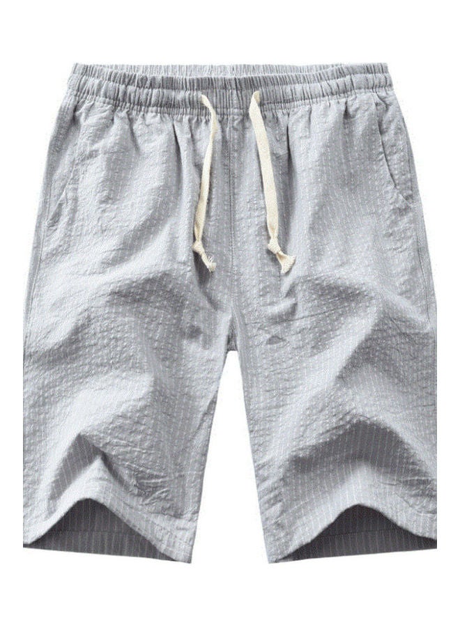 Drawstring Detail Elastic Shorts Grey