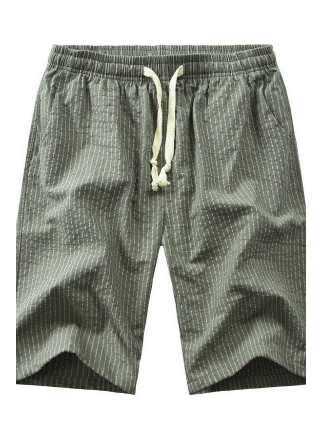 Drawstring Detail Elastic Shorts Grey