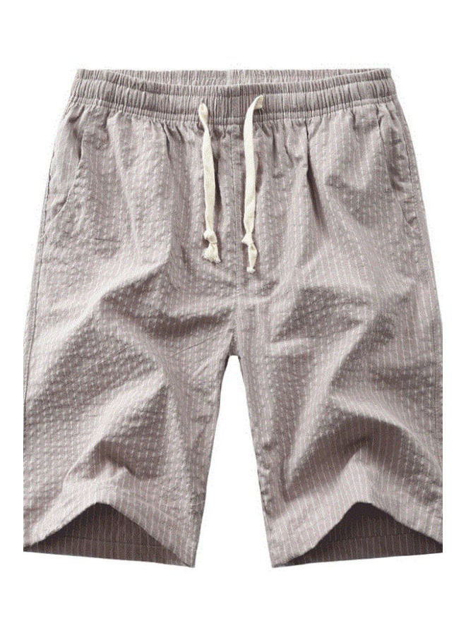 Drawstring Detail Elastic Shorts Grey