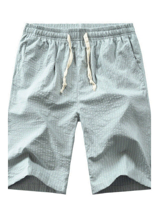 Drawstring Detail Elastic Shorts Light Blue
