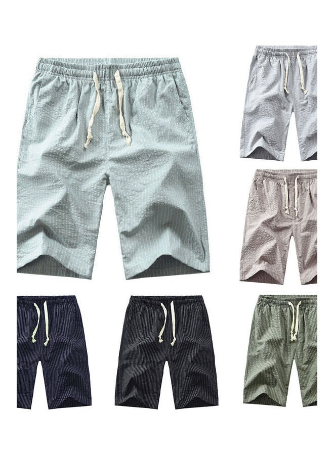 Drawstring Detail Elastic Shorts Light Blue