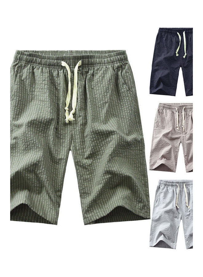 Drawstring Detail Elastic Shorts Light Blue