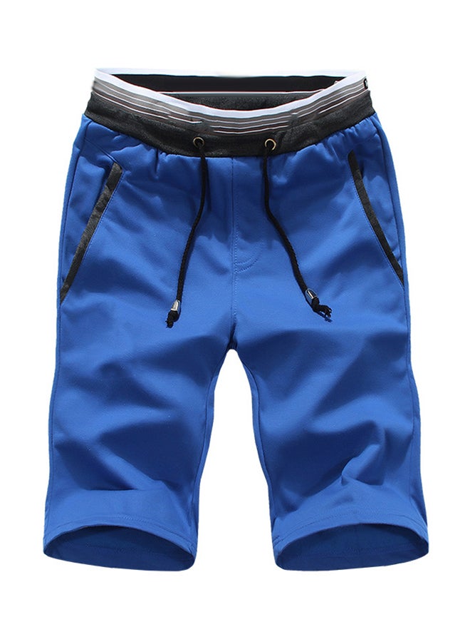 Solid Drawstring Shorts Blue/Black