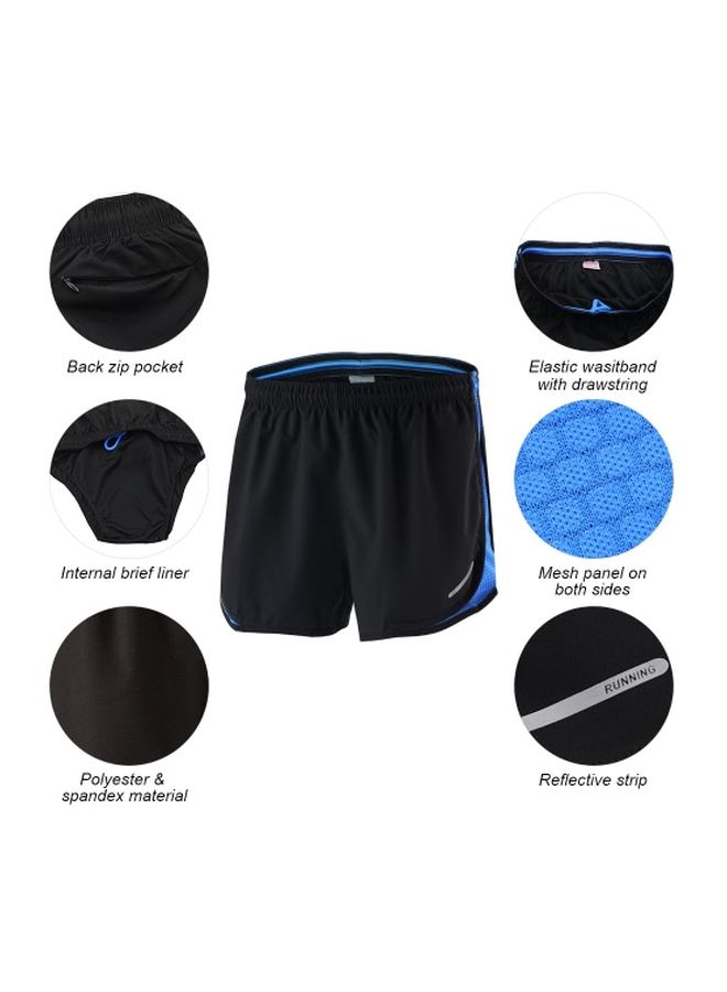 Mid-Rise Shorts Blue/Black