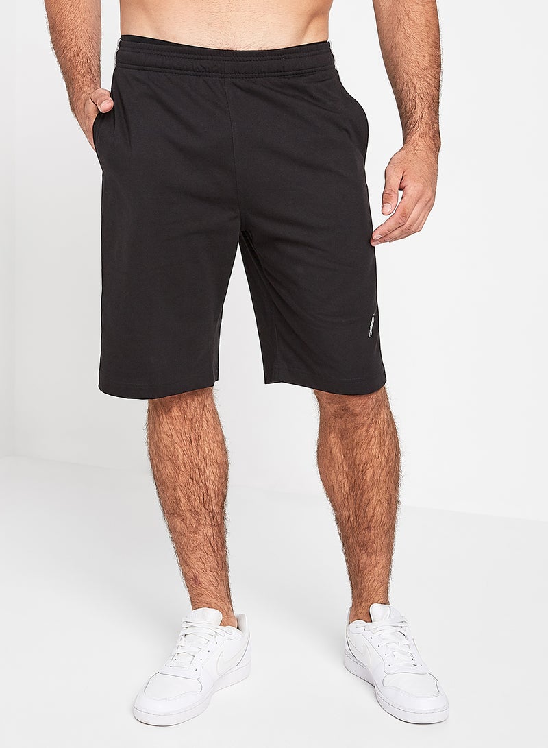 Side Stripe Knit Shorts Black