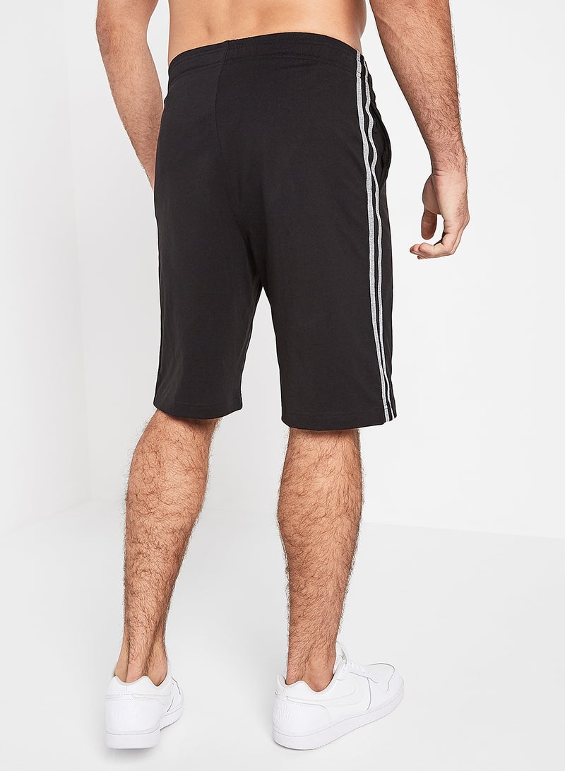 Side Stripe Knit Shorts Black