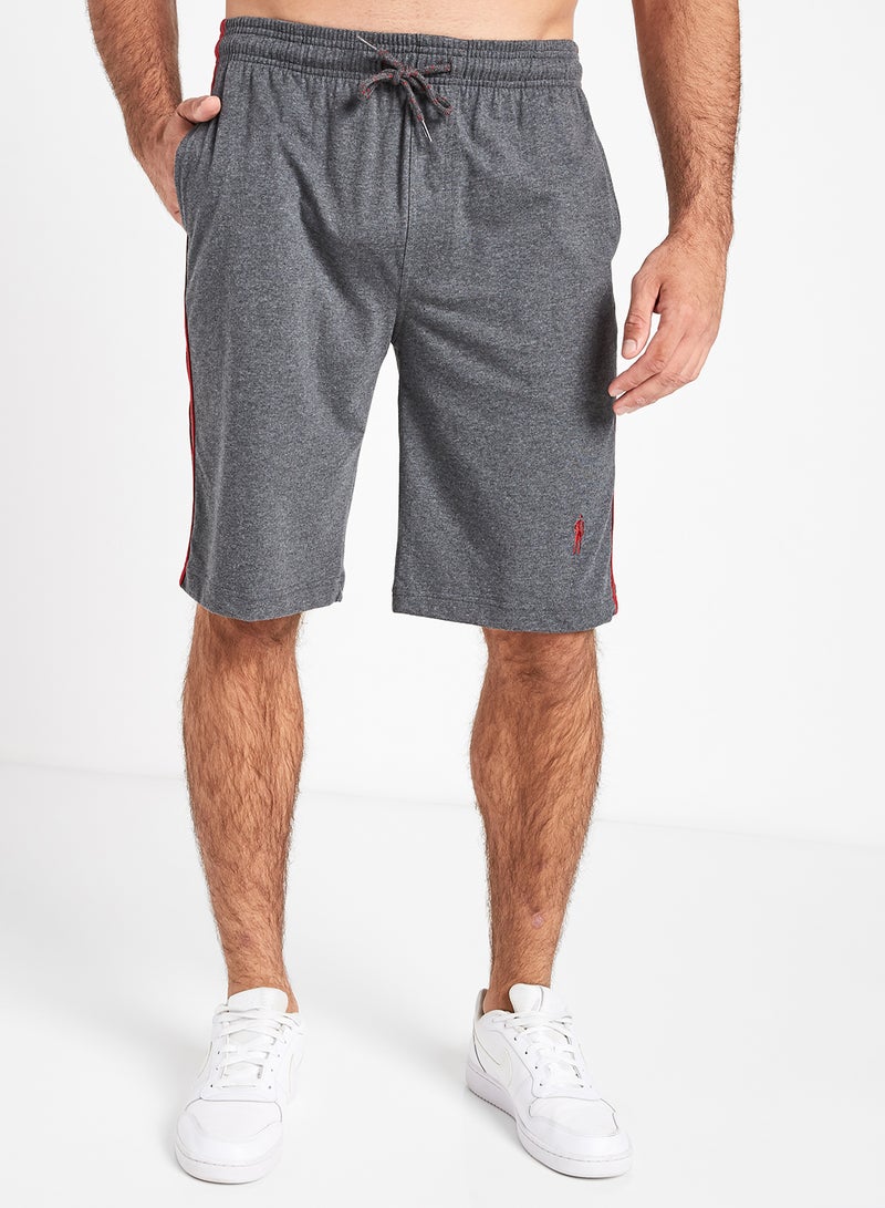 Pocket Detailed Shorts Charcoal/Shanghai Red