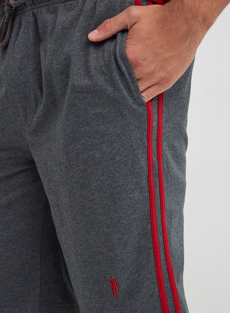 Pocket Detailed Shorts Charcoal/Shanghai Red
