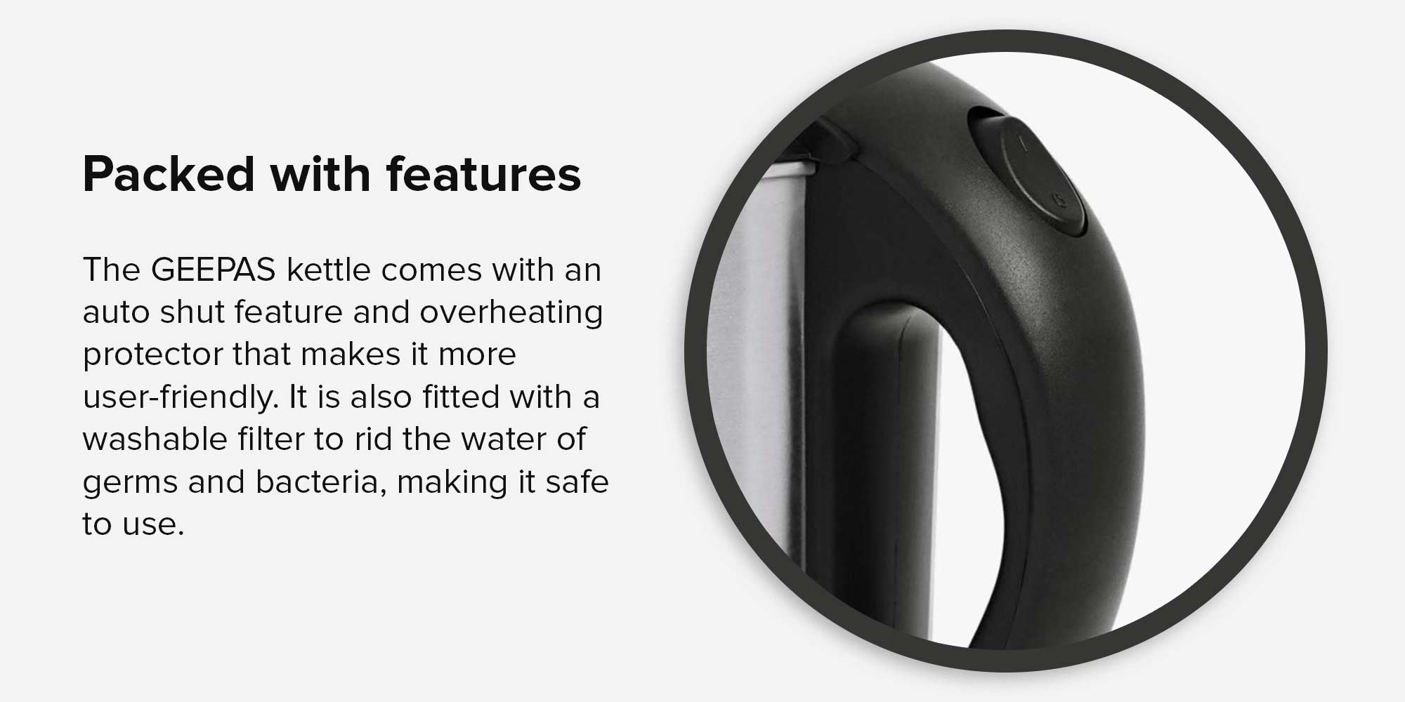 Electric Kettle 1350 W GK5418 Black/Silver