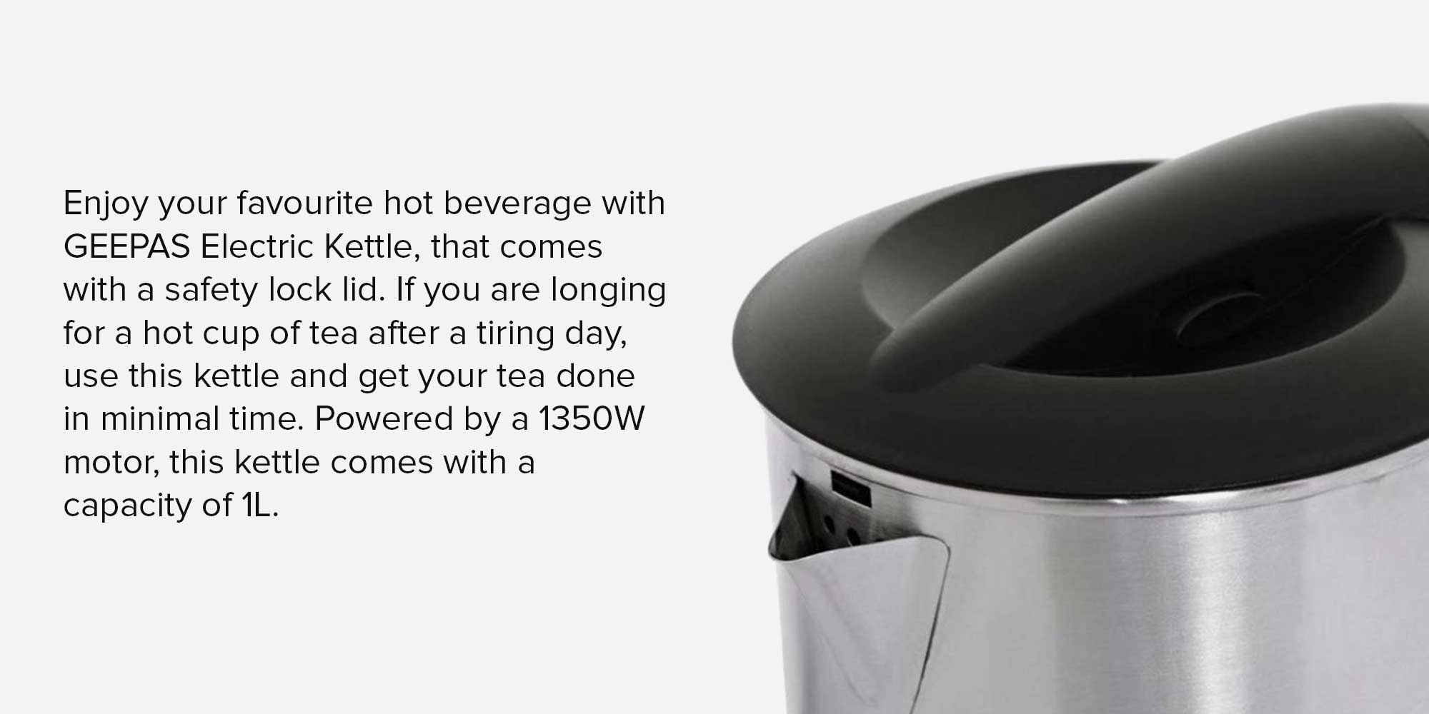 Electric Kettle 1350 W GK5418 Black/Silver
