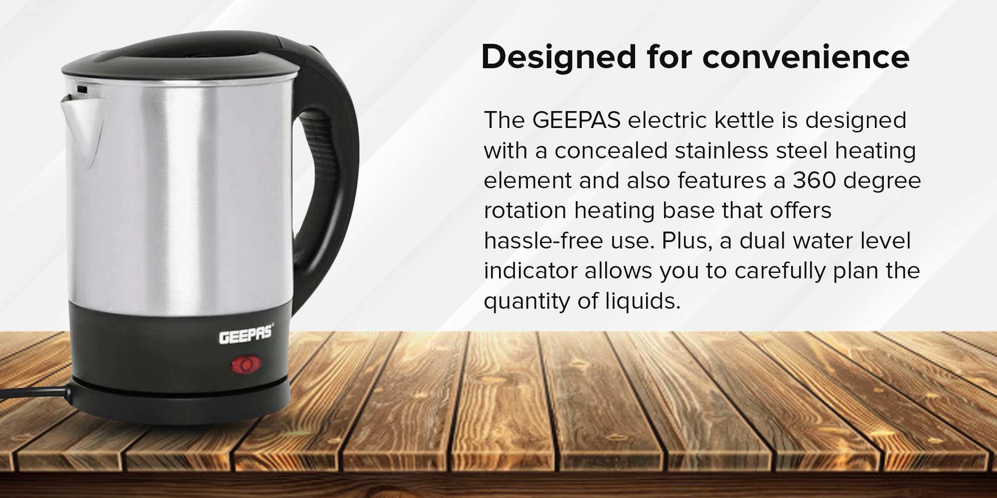 Electric Kettle 1350 W GK5418 Black/Silver