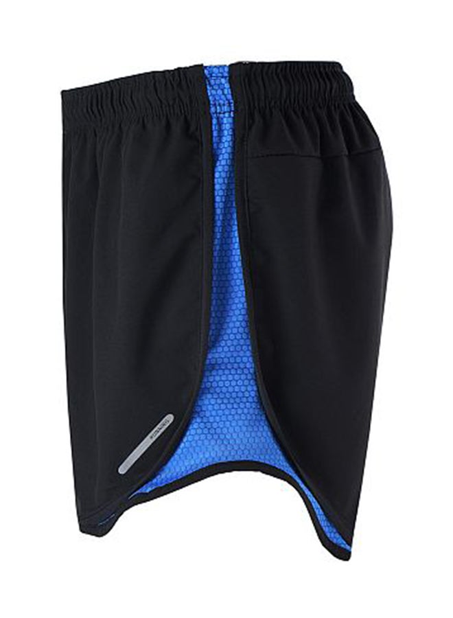 2 in 1 Running And Cycling Sports Shorts Blue/Black
