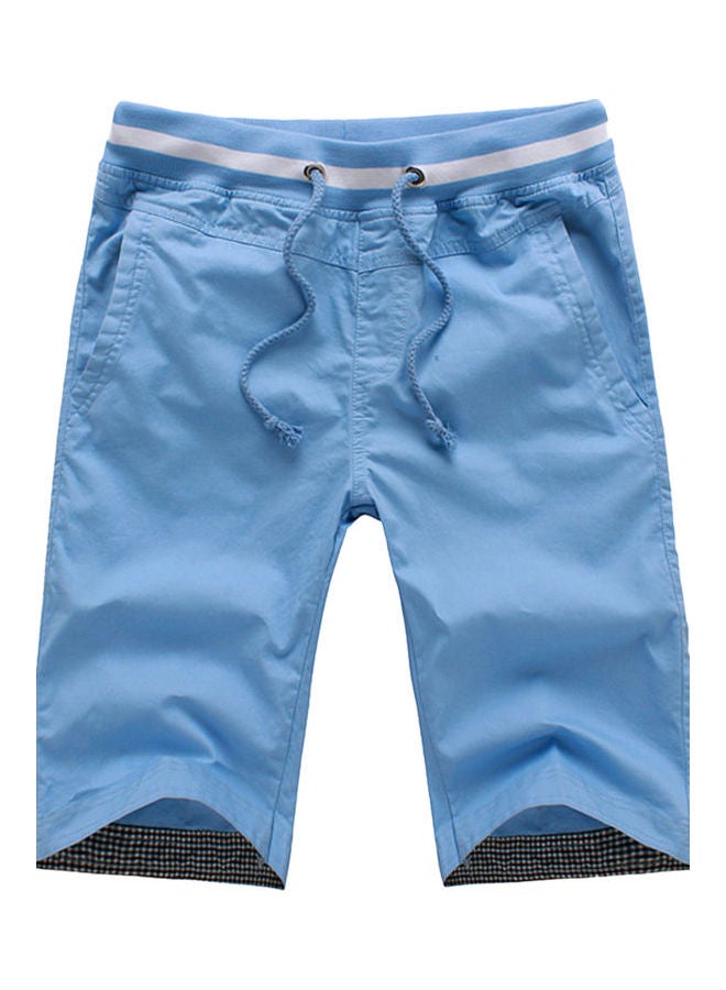 Drawstring Detail Shorts Sky Blue