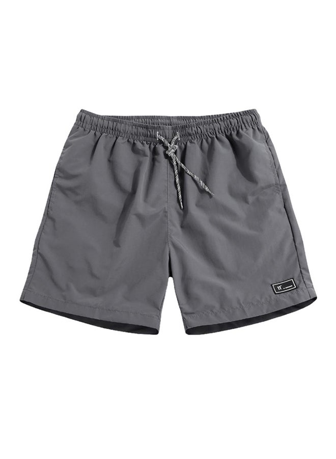 Solid Workout Fitness Quick Dry Shorts Grey