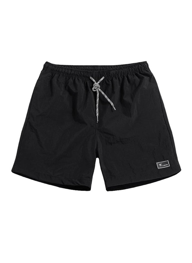 Solid Workout Fitness Quick Dry Shorts Black