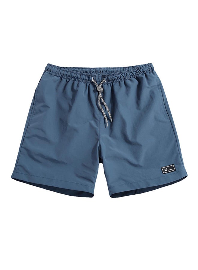 Solid Workout Fitness Quick Dry Shorts Lake Blue