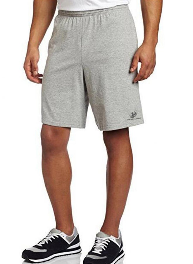 Casual Sport Fitness Solid Shorts Light Grey