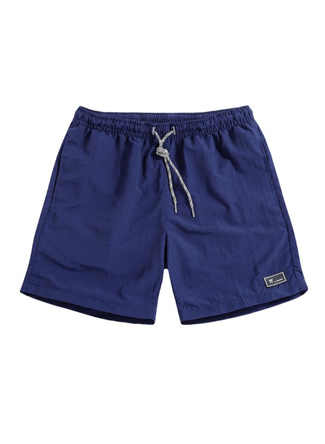 Solid Workout Fitness Quick Dry Shorts Dark Blue