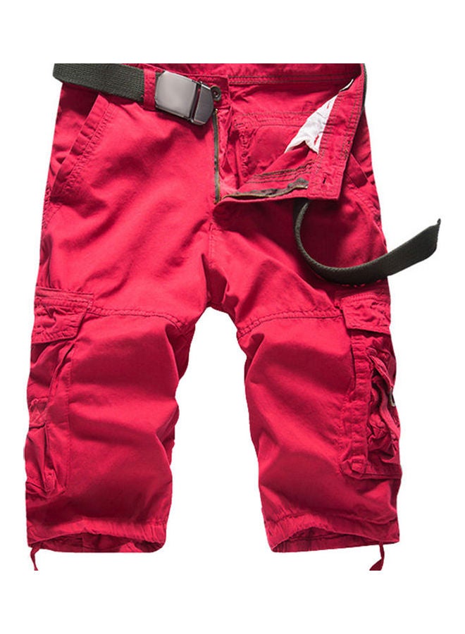 Multi-Pocket Detail Pants Red