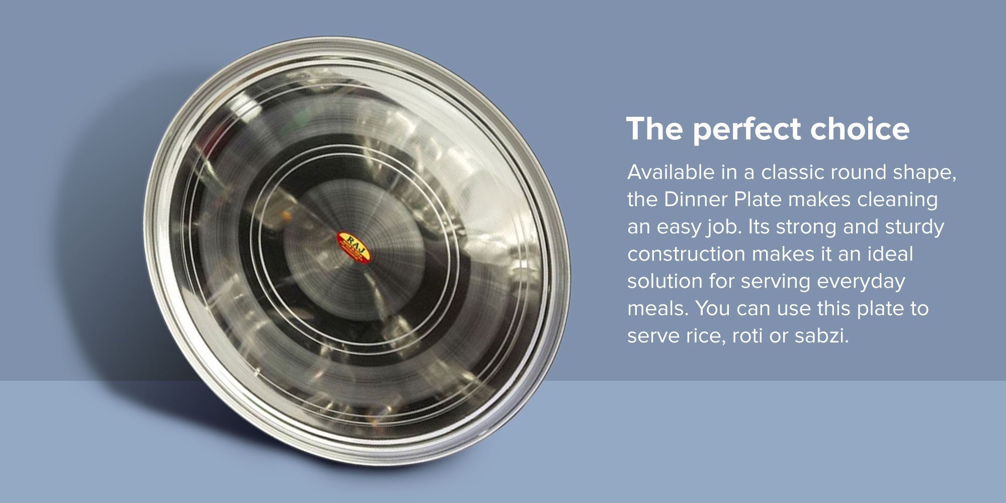 Stainless Steel Dinner Plate Silver 46cm