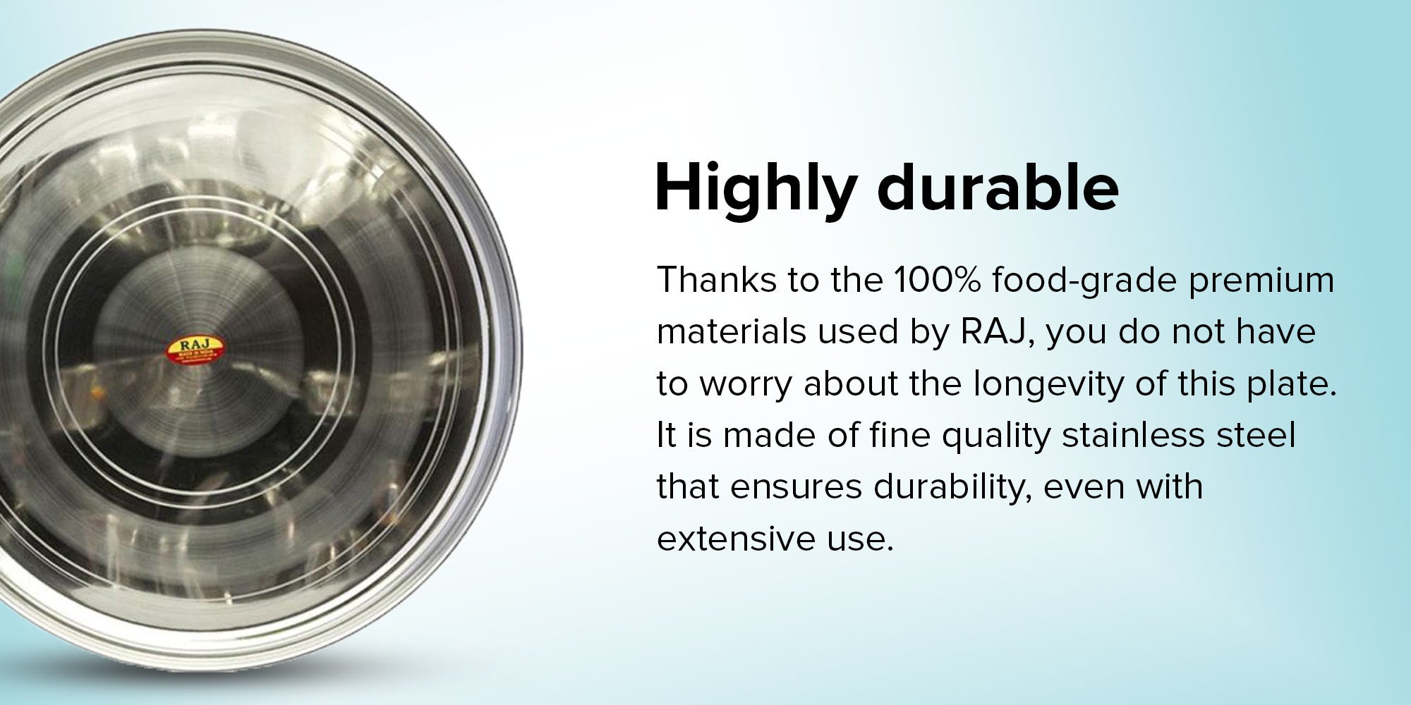 Stainless Steel Dinner Plate Silver 56cm