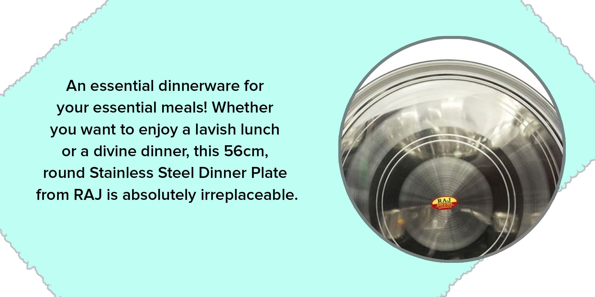 Stainless Steel Dinner Plate Silver 56cm