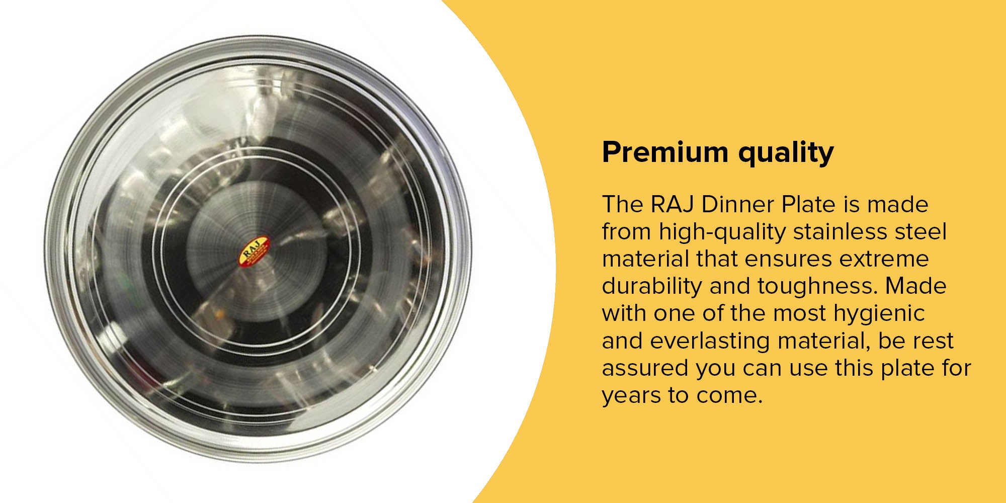 Stainless Steel Dinner Plate Silver 35cm