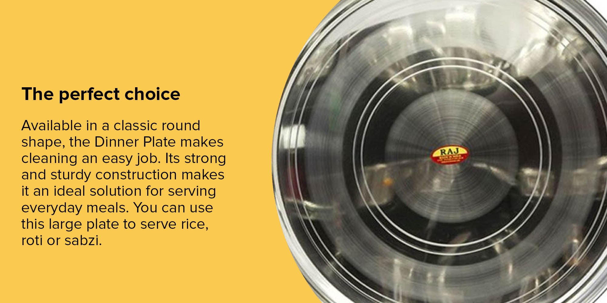 Stainless Steel Dinner Plate Silver 35cm