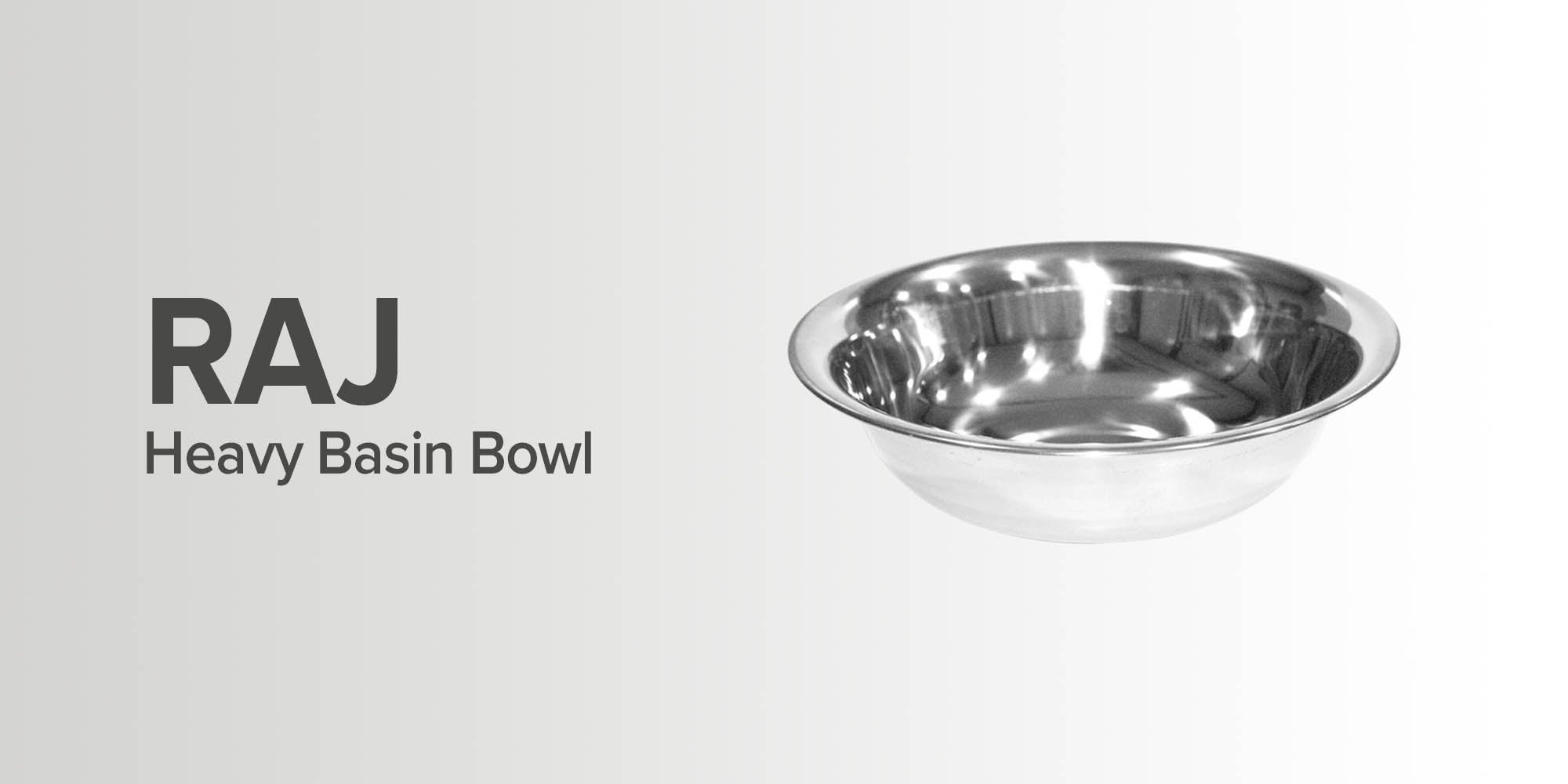 RAJ STAINLESS STEEL HEAVY MIXING BOWL, 50 CM, SILVER, RHB024 Silver