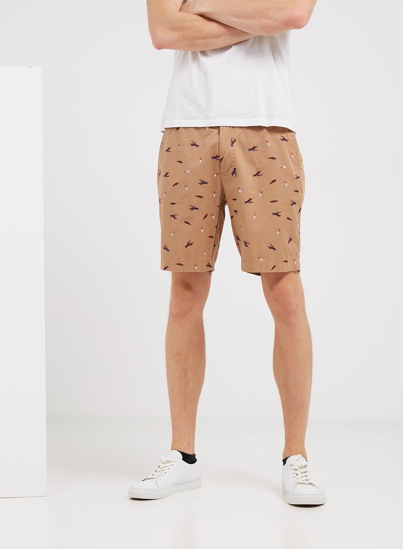 Printed Shorts Brown
