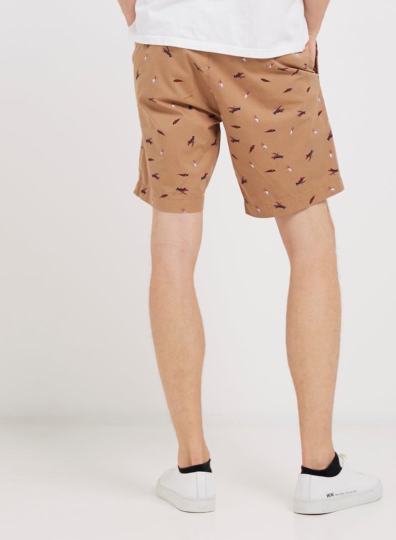 Printed Shorts Brown
