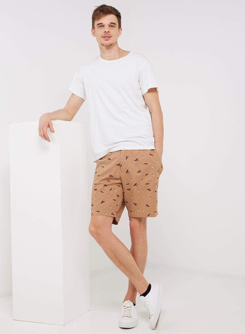 Printed Shorts Brown
